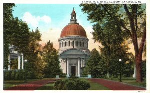 Vintage Postcard 1936 View of Chapel U. S. Naval Academy Annapolis Maryland MD