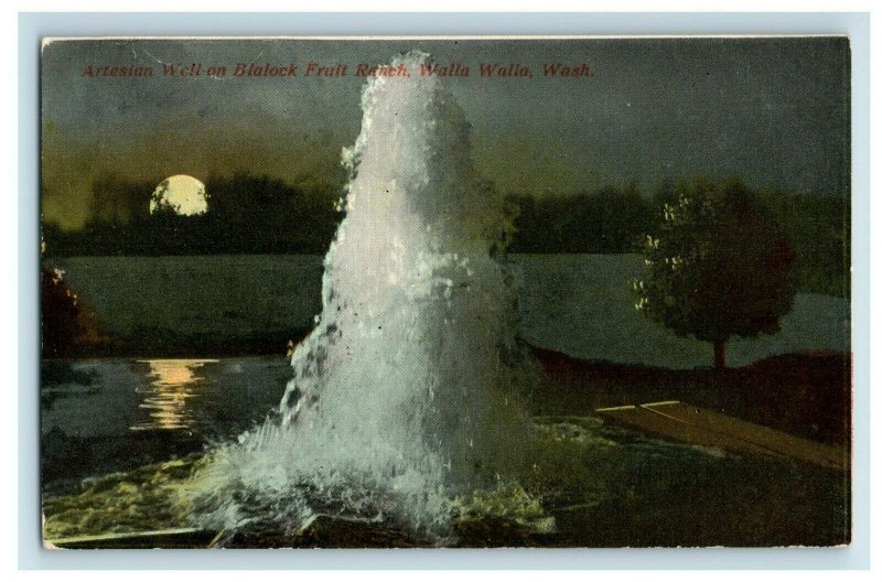 C.1910 Artesian Well Blalock Fruit Ranch Walla Walla Washington Postcard P94 