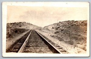 RPPC Real Photo Postcard - US Army - Mexico Conflict - New Mexico Railroad Track