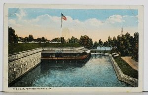 VA The Moat, Fortress Monroe Virginia Postcard J19