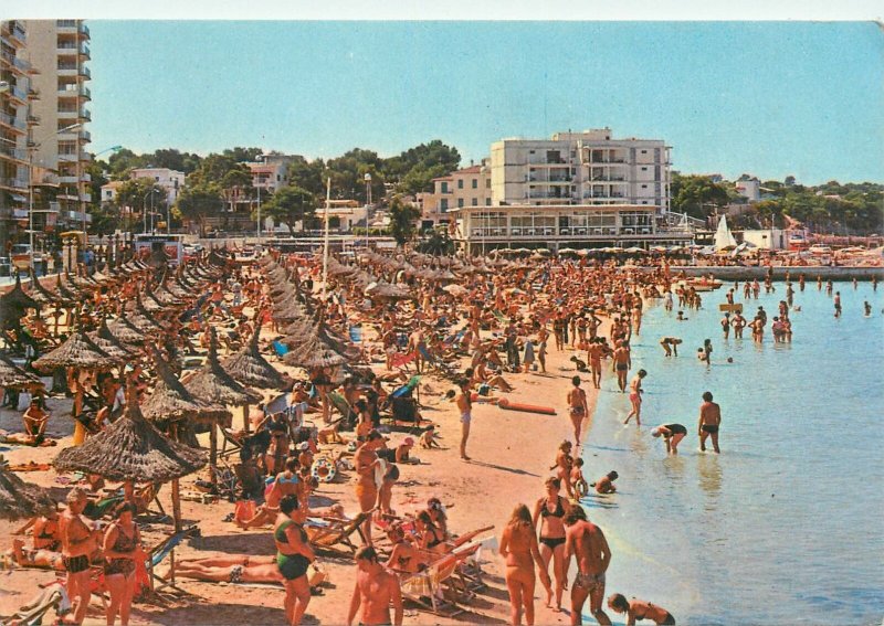 Postcard Spain Mallorca El Arenal seaside types and scenes