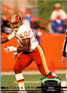 1992 Topps Football Card Fred Stokes Washington Redskins sk21428