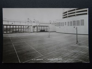 Shipping P & O LINER - HIMALAYA - 1ST CLASS SPORTS DECK c1950's RP Postcard