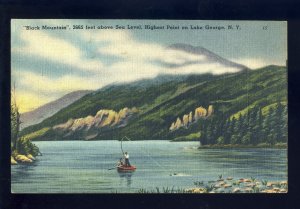 Lake George, New York/NY Postcard, Fishing From Rowboat On Lake, Black Mountain
