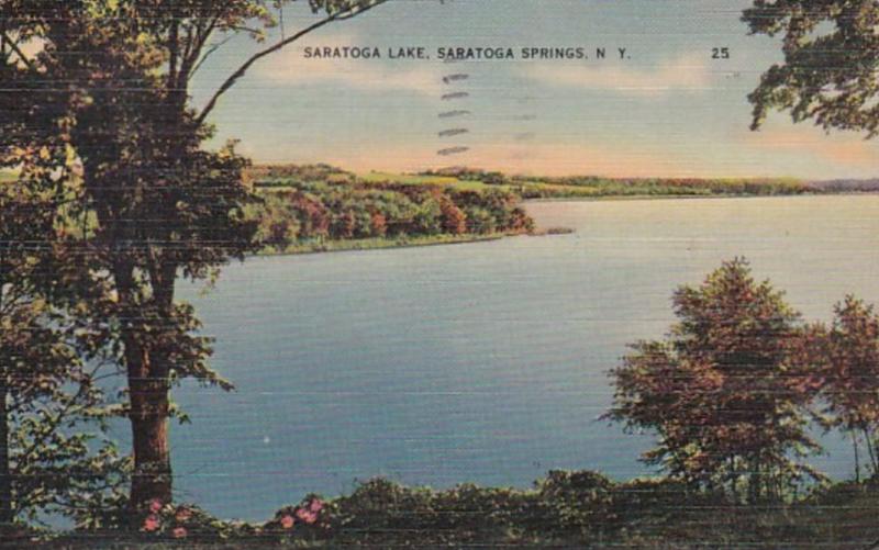 New York Saratoga Springs View Of Saratoga Lake 1941