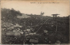 CPA Guerre Militaire NOYON ce qui reste de la Gare (999740)