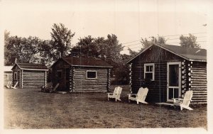 CANADA~LOG CABIN COTTAGES-REAL PHOTO POSTCARD