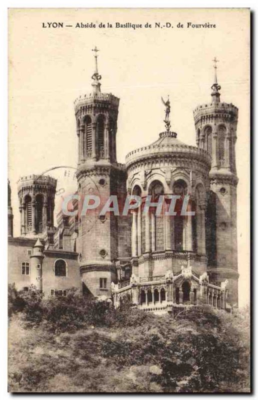 Old Postcard Lyon apse of the basilica of Our Lady of Fourviere