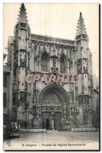 Old Postcard Avignon Facade of the Church of St. Peter