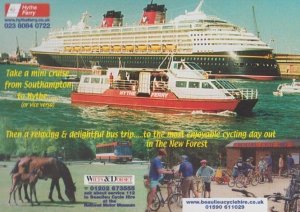 New Forest Ferry Bus Trip Southampton To Hythe 1980s Advertising Tours Postcard