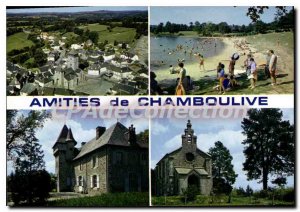 Postcard Modern Chamboulive Vue Generale The Beach Chateau De La Faurie