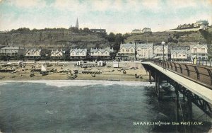 UK England sail & navigation themed postcard Shanklin pier sailing vessel boat