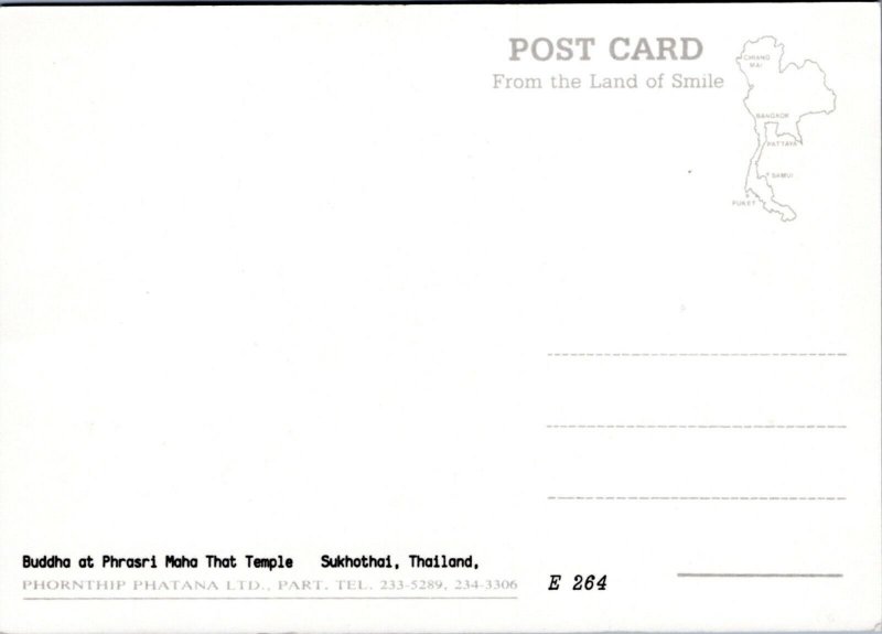 Postcard Thailand - Buddha at Phrasri Maha That Temple