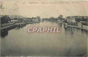 Old Postcard Compiegne View Oise taking the Pont Neuf