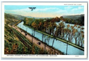 Hagerstown Maryland MD Postcard National Highway Hancock c1940 Vintage Antique