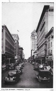 Fulton Street Fresno California Mailed 1949 X Marked on Office Building