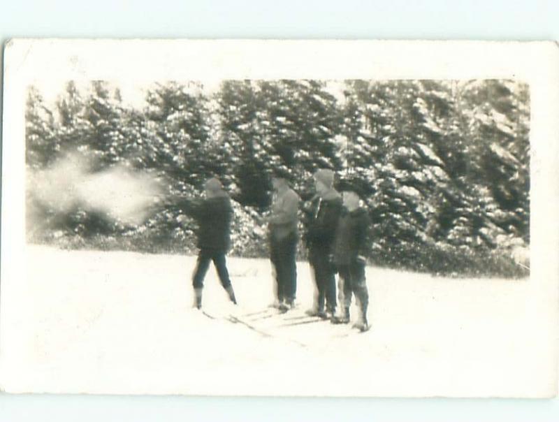 rppc 1920's Biathlon Sports SKIING - MEN ON SKIS SHOOT GUNS AC8830