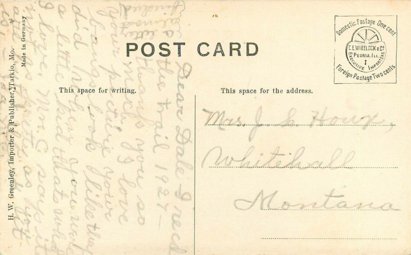 Wheelock Postcard Marshall Hall Tarkio MO  Atchison County