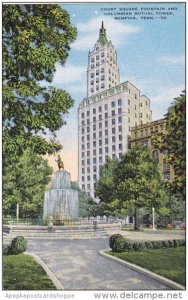 Court Square Showing Fountain and Columbian Mutual Tower Memphis Tennessee