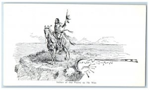 Horse Indian Of The Plains Pen Ink Sketch By Charles M. Russell Vintage Postcard 