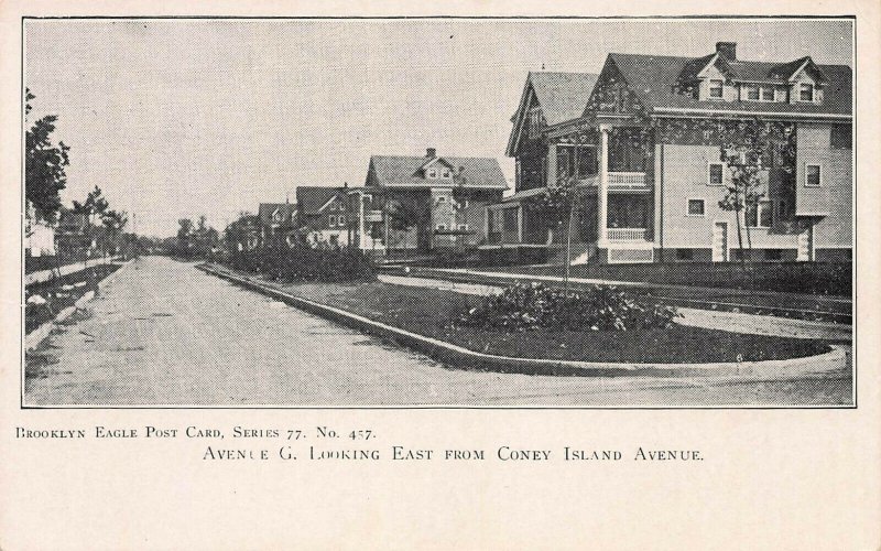 Ave. G. Looking East from Coney Island Ave., Brooklyn, N.Y.C., Early Postcard