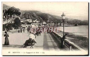 Old Postcard Menton Promenade du Midi