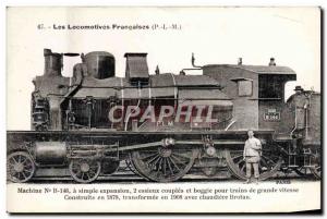 Postcard Old Train Locomotive Machine B 146