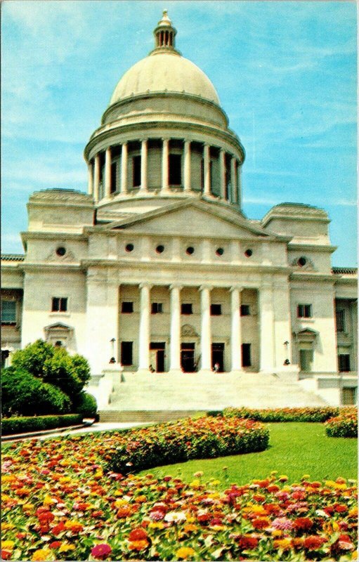 Arkansas State Capitol Garden Little Rock AR Postcard Curteich VTG UNP Vintage 