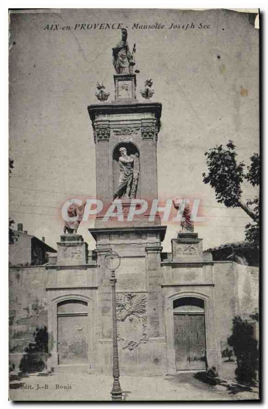 Old Postcard Aix en Provence Mausoleum Joseph Sec