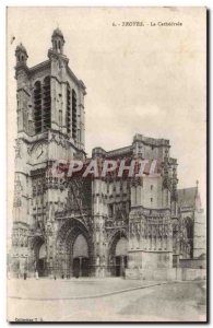 Troyes Old Postcard The cathedral