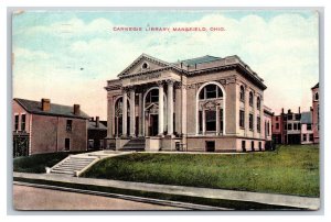 Carnegie Library Mansfield Ohio OH 1913 DB Postcard U4