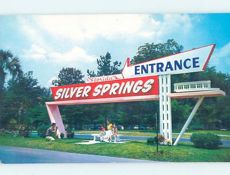 Pre-1980 VINTAGE SIGN AT SILVER SPRINGS Ocala Florida FL AF9843-12