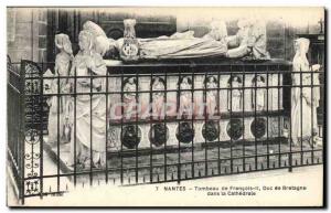 Postcard Old Death Nantes Tomb of Francis II Duke of Brittany in the cathedral