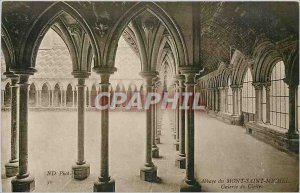 Postcard Abbey of Mont Saint Michel Cloister Gallery