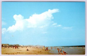 1950-70's OCEAN CITY MARYLAND MD CLEAN SANDY BEACH IS UNSURPASSED POSTCARD