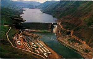 Vtg Brownlee Dam Hells Canyon Snake River ID Idaho Power Company Postcard