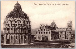 Piazza del Duomo coi Principale Monumente Pisa Italy Postcard