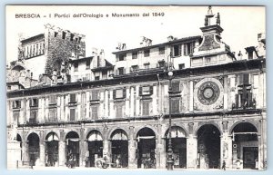 BRECIA I Portici dell'Orologio e Monumento del 1849 ITALY Postcard