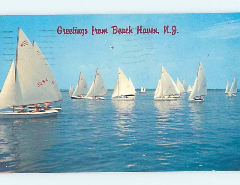 Pinhole Damage Pre-1980 GREETINGS FROM CARD Long Island - Beach Haven NJ ho5882