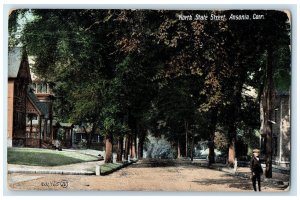 1907 North State Street House Trees Scene Ansonia Connecticut CT Posted Postcard