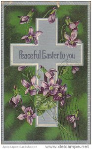 Easter Silver Cross With Purple Flowers 1908