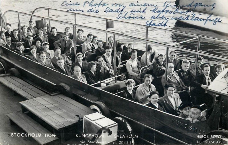 Sweden Stockholm Kungsholm - Sveaholm 1954 tourists pleasure boat heros foto