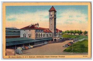 Baltimore Maryland MD Postcard Mt. Royal Station Railroad Terminal c1947 Vintage