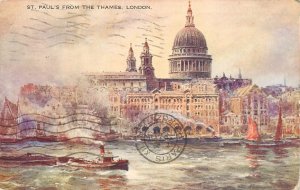 London Thames navigation & sailing St. Paul's tugboat sailing vessel