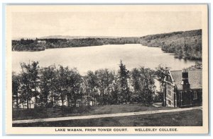 c1930's Lake Waban From Tower Court College Massachusetts MA Vintage Postcard