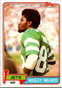 1981 Topps Football Card Wesley Walker New York Jets sk10298