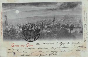 Gera Germany Birds Eye View Gruss aus Antique Postcard J59765