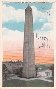 Charlestown MA, Massachusetts - Bunker Hill Monument - pm 1927 - WB