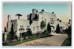 Home Of Herbert C. Hoover Stanford University California CA Handcolored Postcard
