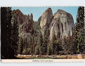 Postcard Cathedral Rocks and Spires Yosemite National Park California USA
